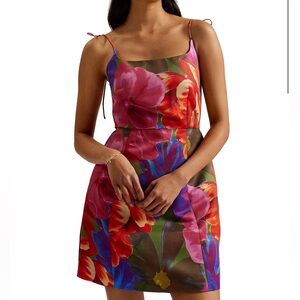 Ted Baker London Floral Mini Dress - Pink, Red, Blue